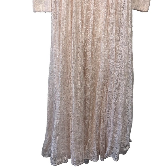 MAC DUGGAL 93679 dress gown pink size 6 formal long sleeve lace beaded NWT - Picture 8 of 16